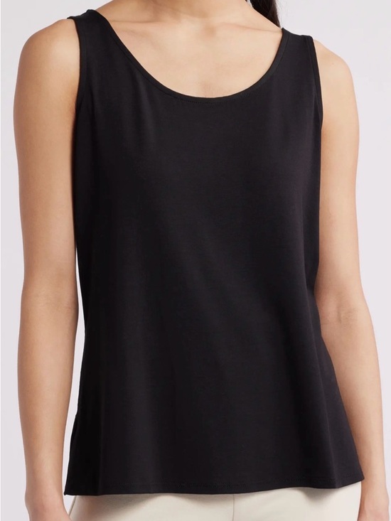Eileen Fisher Tops - Eileen Fisher Black Stretch Crepe Tank / Shell Top XS
